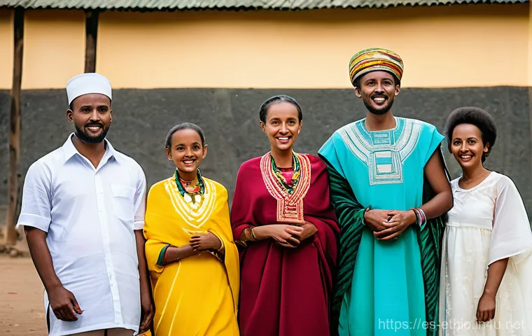에티오피아의 독립기념일 행사 - **Prompt 2: Traditional Ethiopian Communal Meal - Injera and Wat Feast**
    "A warm, inviting, and ...