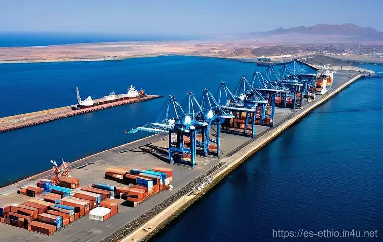 에티오피아와 에리트레아의 분쟁 - **Ethiopia's Economic Aspirations and the Red Sea Journey**
    A vibrant, wide-angle, photorealisti...