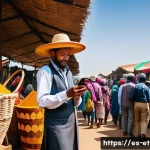 에티오피아에서 여행자 보험 선택하기 - A professional traveler in Ethiopia, wearing comfortable but modest travel clothes and a wide-brimme...